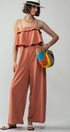 Urban Daizy Ruffled Bodice Wide Leg Jumpsuit Pink Jumpsuit - Women's (UDZ-JR-00021) – alternate view 12