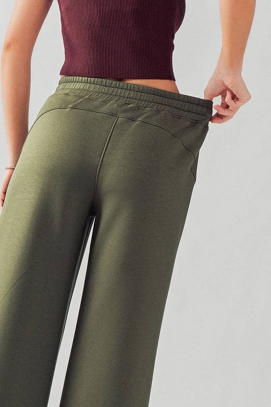 Urban Daizy Wide Leg French Terry Crop Pants Deep-Lavender Pants - Women's (UDZ-PT-00100) – alternate view 10