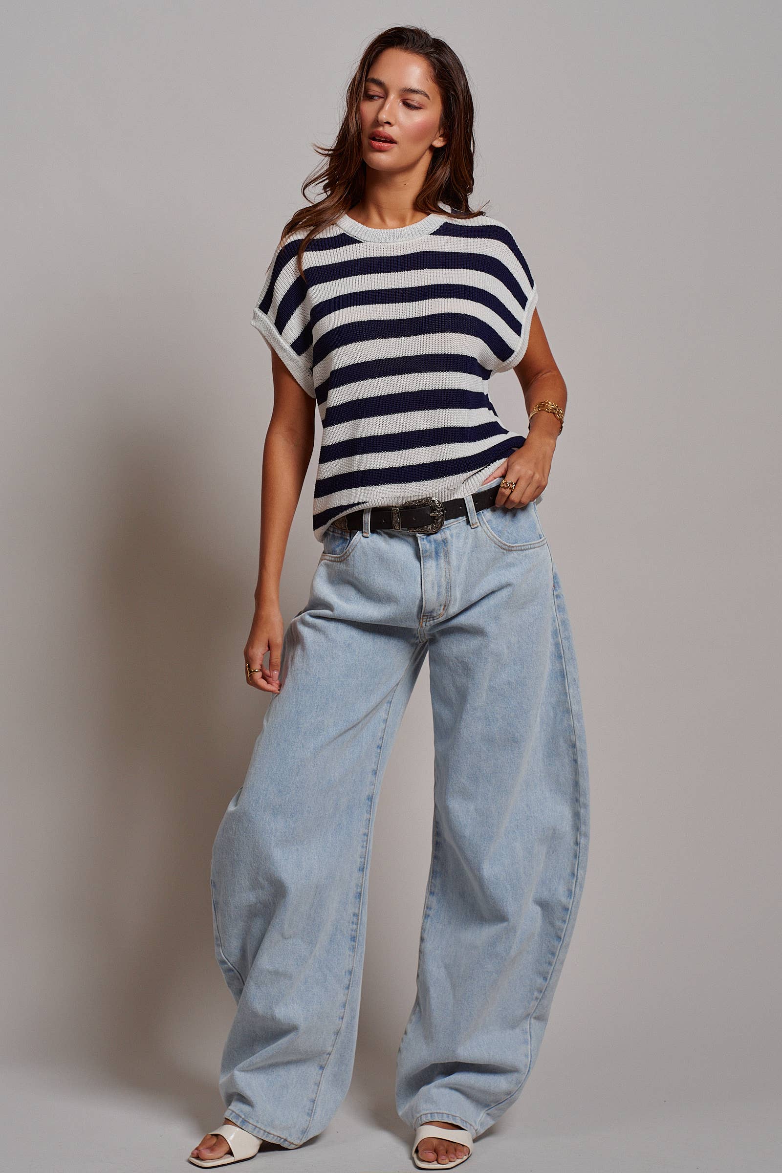 Boxy Fit Viscose Knit Top
