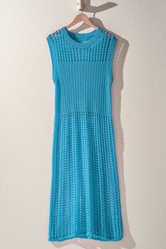 Urban Daizy Crochet Knit Hollow Out Cap Sleeve Maxi Dress Black Dress - Women's (UDZ-DR-00126) – alternate view 28