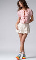Urban Daizy Gingham Triple Bow Puff Sleeve Crop Top Pink Blouse - Women's (UDZ-TP-01033) – alternate view 10