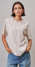 Floral Lace Overlay Boxy Tee with Mesh Neckline