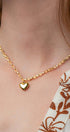 Urban Daizy 14K Gold Plated Stainless Steel Puff Heart Chain Necklace Yellow-Gold Pendant/Charm Necklace (UDZ-JW-00001)