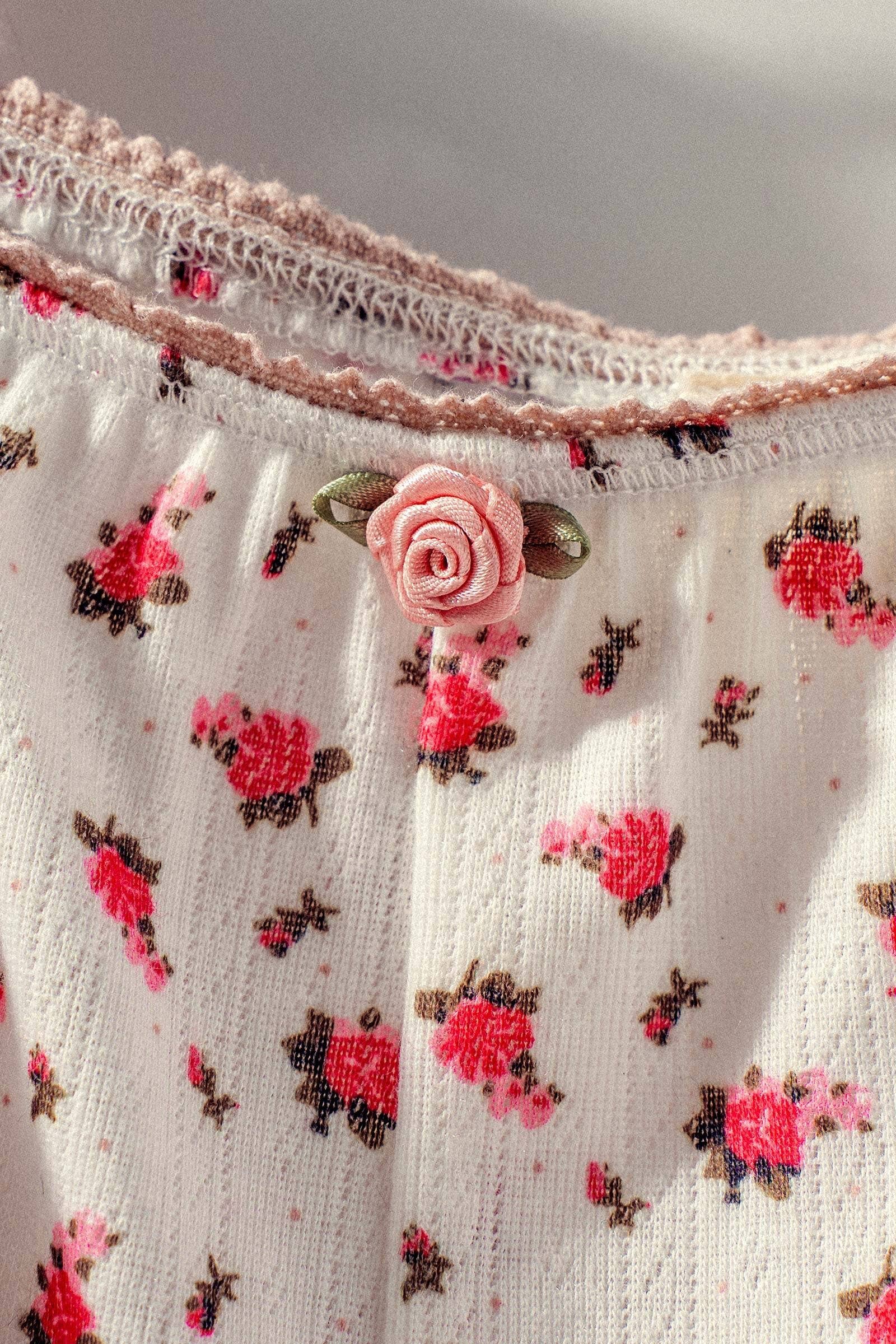 Urban Daizy Rose Print Wide-Leg Lounge Pants Ivory Lounge Sweatpants/Joggers - Women's (UDZ-PT-00470) – alternate view 3