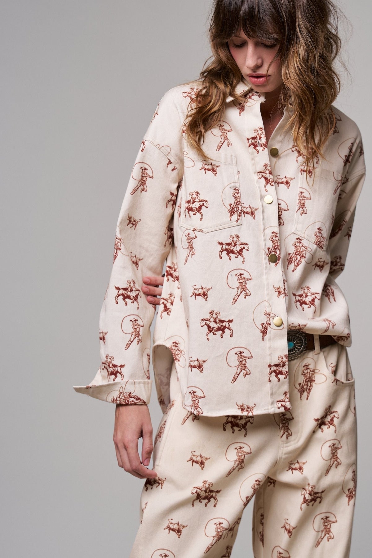 Rodeo Roundup Western Button-Up in IVORY - Women's Shackets | Urban Daizy