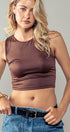 Urban Daizy Scoop Neck Fitted Cropped Summer Tank Top Black Tank Top - Women's (UDZ-TP-00579) – alternate view 6