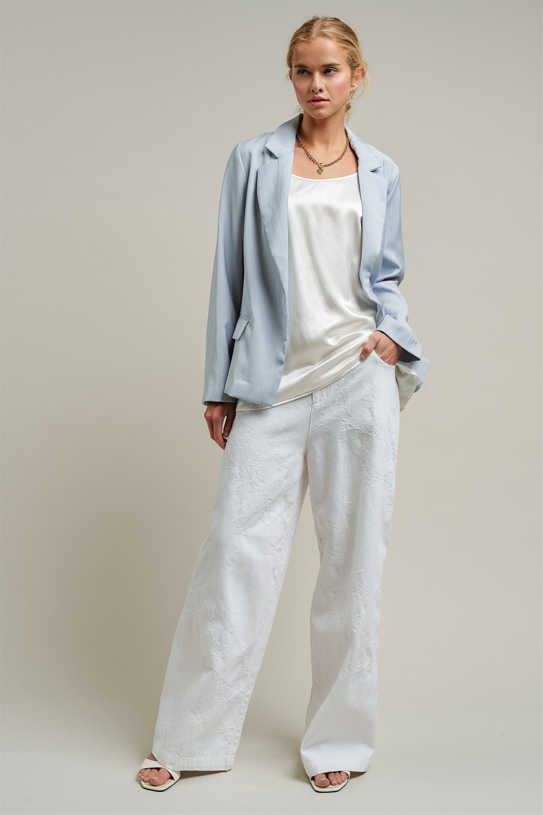 Soft Structure Tailored Blazer in DEW BLUE - Women's Jackets & Outerwear | Urban Daizy