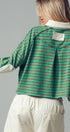 Urban Daizy Playful Cropped Stripe Cotton Top Black-White Polo - Women's (UDZ-PT-00355) – alternate view 12