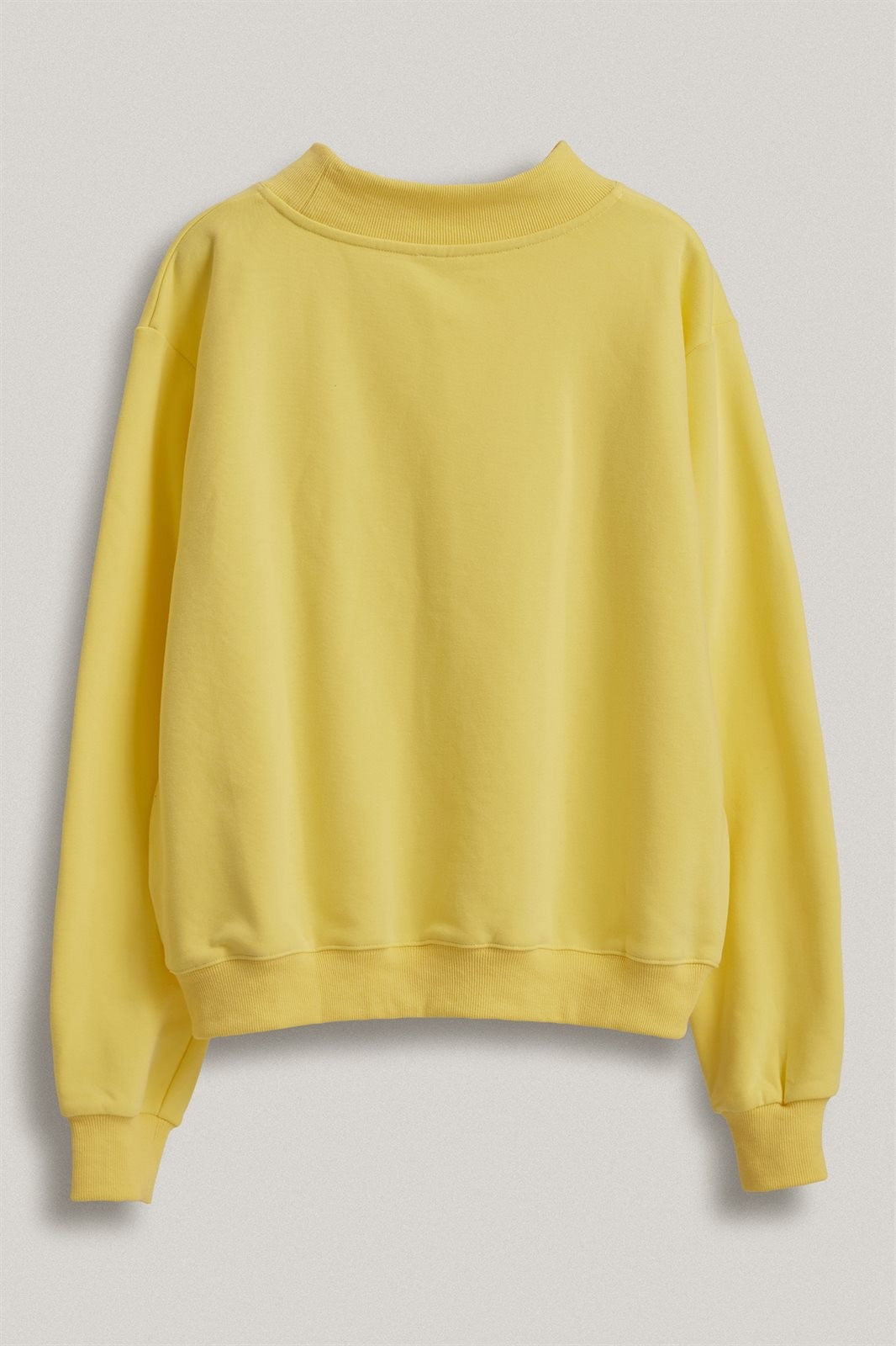 Easy Tiger Graphic Mock Neck Sweatshirt Brushed French Terry in YELLOW - Women's Sweatshirts & Hoodies | Urban Daizy
