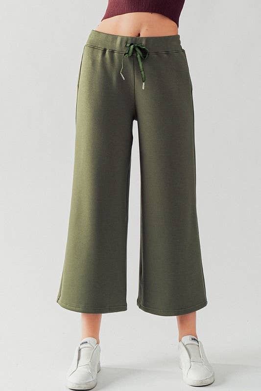 Urban Daizy Wide Leg French Terry Crop Pants Deep-Lavender Pants - Women's (UDZ-PT-00100) – alternate view 5