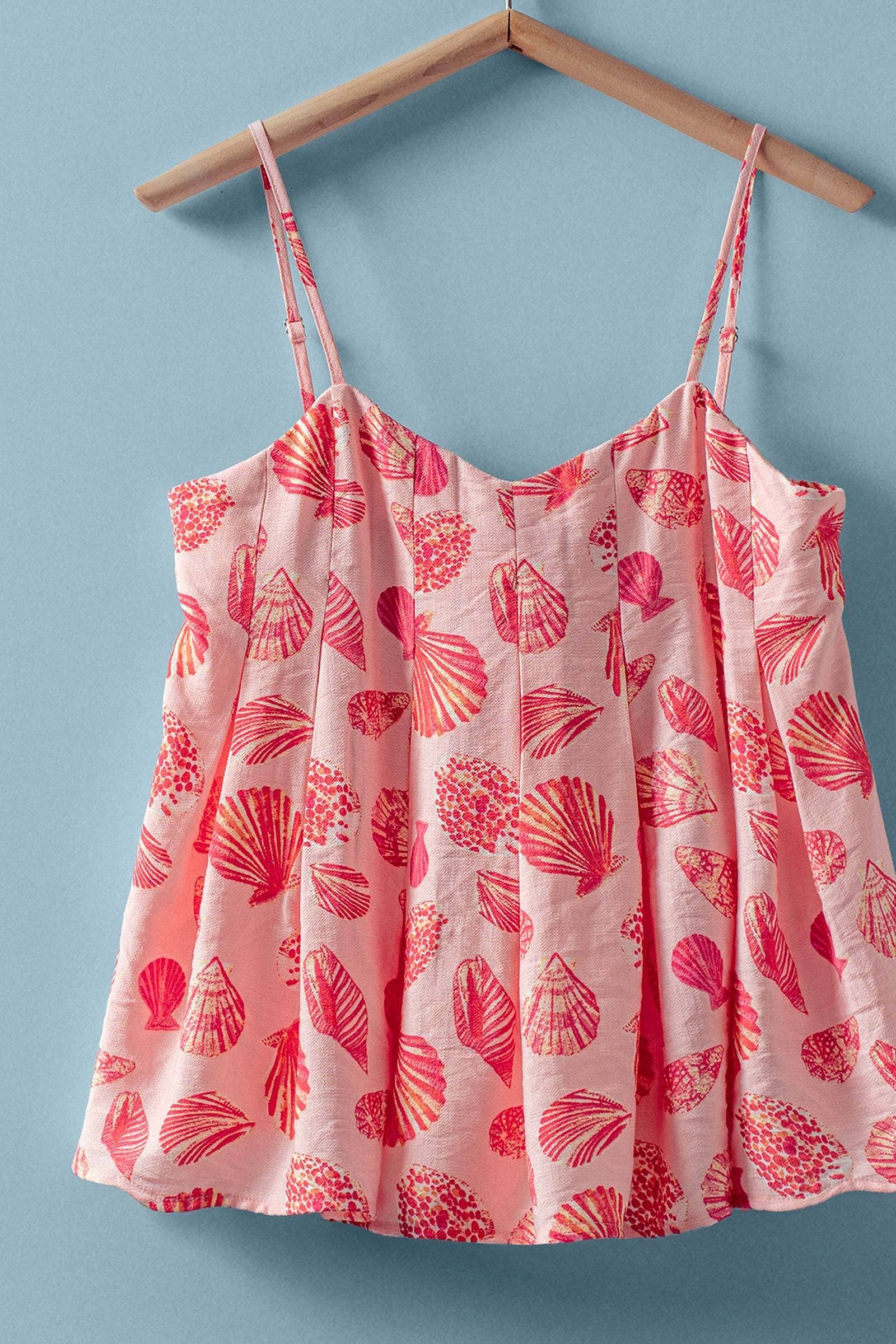 Seashell Print Empire Waist Cami Top