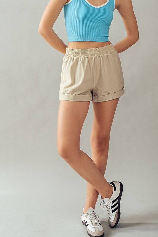 Urban Daizy Elastic Waist Rolled Hem Casual Shorts Black Shorts - Women's (UDZ-PT-00180) – alternate view 10