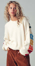 Urban Daizy Rainbow Graphic Lettering Oversized Knit Sweater Cream Knit Sweater - Women's (UDZ-TP-00814) – alternate view 7