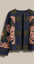 Suzani Embroidered Cotton Jacket with Floral Scroll in NAVY - Women's Jackets & Blazers | Urban Daizy