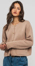 Urban Daizy Textured Button Front Cropped Knit Cardigan Beige Knit Top - Women's (UDZ-TP-00751) – alternate view 14