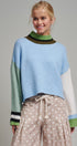 Paneled Hues Knit Sweater in BLUE SAGE - Women's Sweaters | Urban Daizy