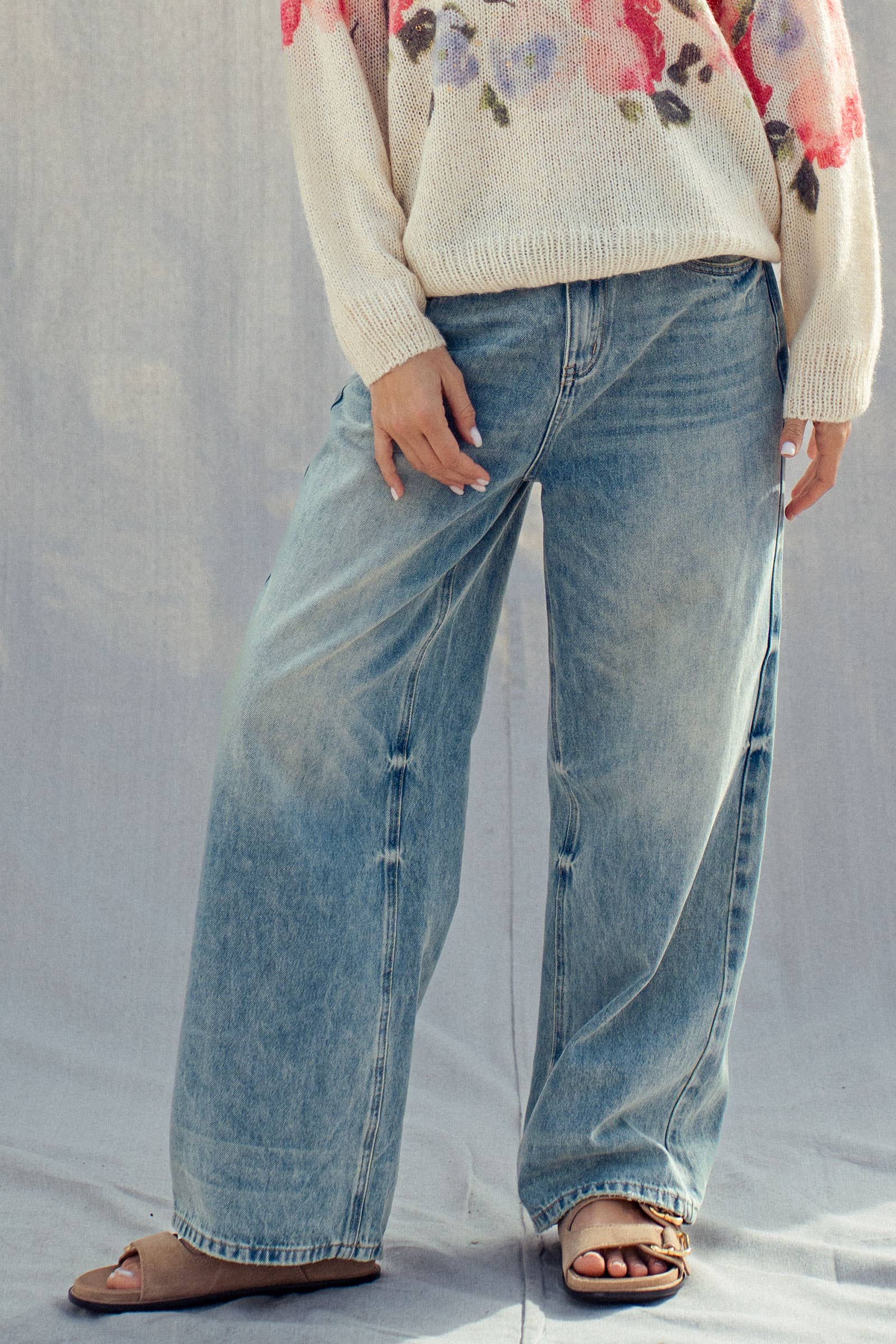 Urban Daizy Vintage Wash High Waist Straight Leg Jeans Denim Jeans - Women's (UDZ-PT-00468) – alternate view 5