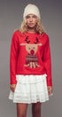 Urban Daizy Rudolph Reindeer Knit Crewneck Sweater Grey Knit Sweater - Women's (UDZ-KN-00538) – alternate view 19