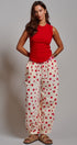 Retro Candy Pop Polka Dot Pants in CREAM RED - Women's Pants | Urban Daizy
