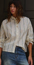 Blossom Whisper Stripe Button-Down Blouse in CREAM - Women's Shirts & Blouses | Urban Daizy