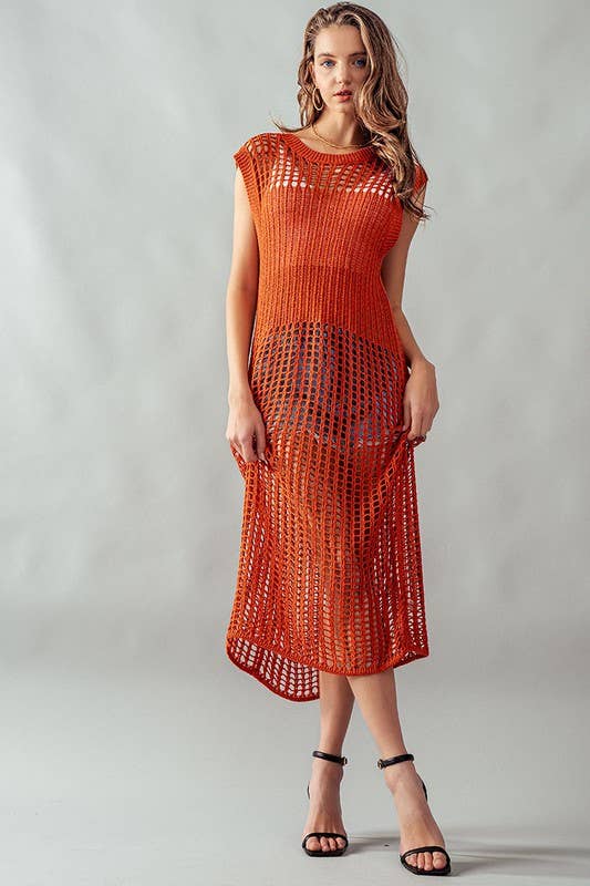 Urban Daizy Crochet Knit Hollow Out Cap Sleeve Maxi Dress Black Dress - Women's (UDZ-DR-00126) – alternate view 25