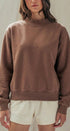 Urban Daizy Mock Neck Drop Shoulder Sweatshirt Ivory Sweatshirt - Women's (UDTP1437-Ivory) – alternate view 10