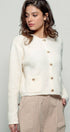 Urban Daizy Textured Button Front Cropped Knit Cardigan Beige Knit Top - Women's (UDZ-TP-00751) – alternate view 7