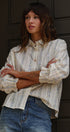 Blossom Whisper Stripe Button-Down Blouse in CREAM - Women's Shirts & Blouses | Urban Daizy