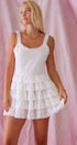 Urban Daizy Tiered Lace Corset Bodice Detail Mini Dress Ivory Dress - Women's (UDZ-DR-00381) – alternate view 9