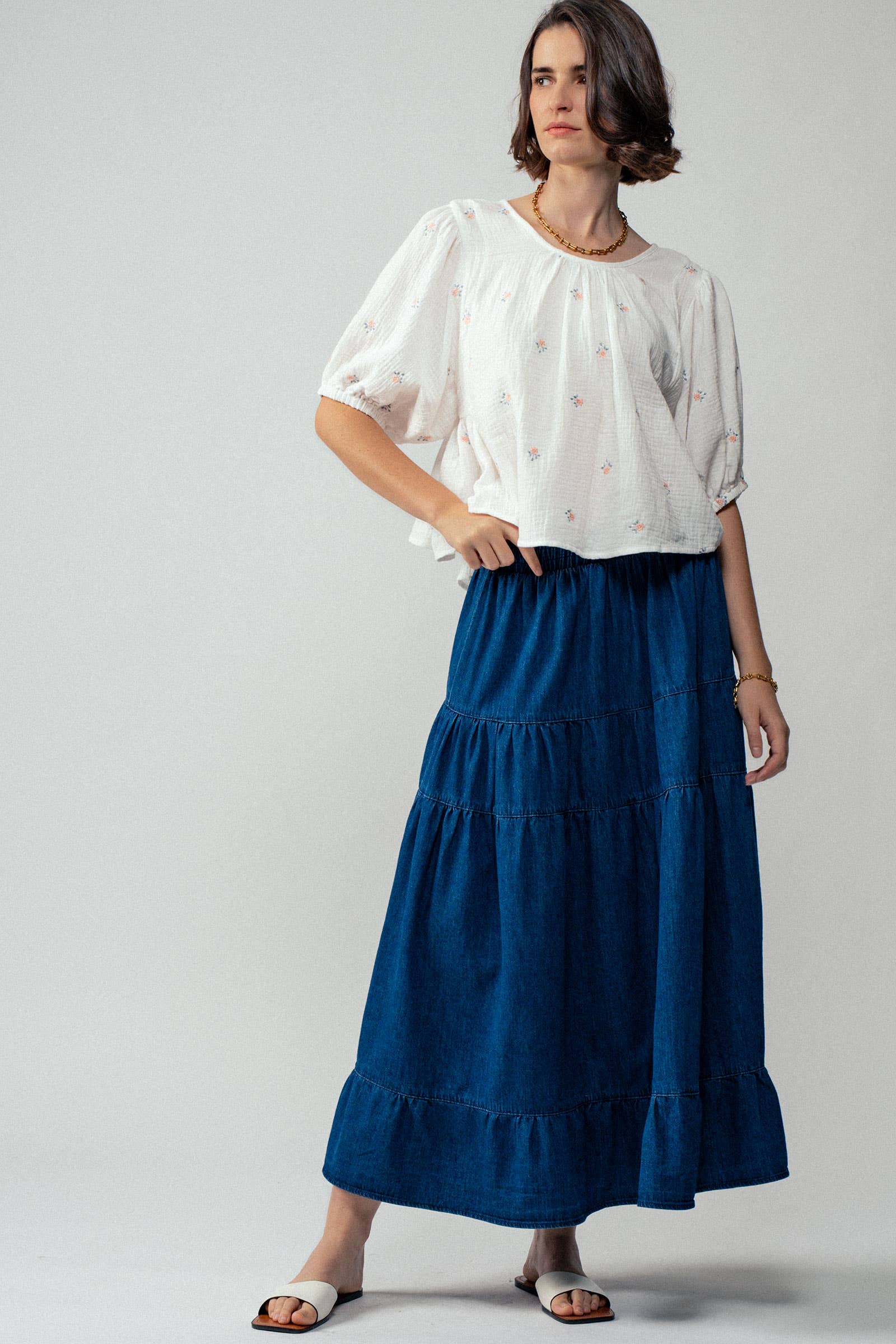 Urban Daizy Floral Embroidered Gauze Blouse Black Blouse - Women's (UDZ-TP-00728) – alternate view 15