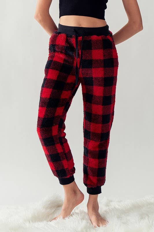 Urban Daizy Cozy Checkered Jogger Style Pajama Pants Ash-Blue Sleepwear Bottom - Women's (UDZ-PT-00127) – alternate view 5
