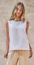 Urban Daizy Minimalist Keyhole Back Linen Sleeveless Top White Blouse - Women's (UDZ-TP-01082-White) – alternate view 2