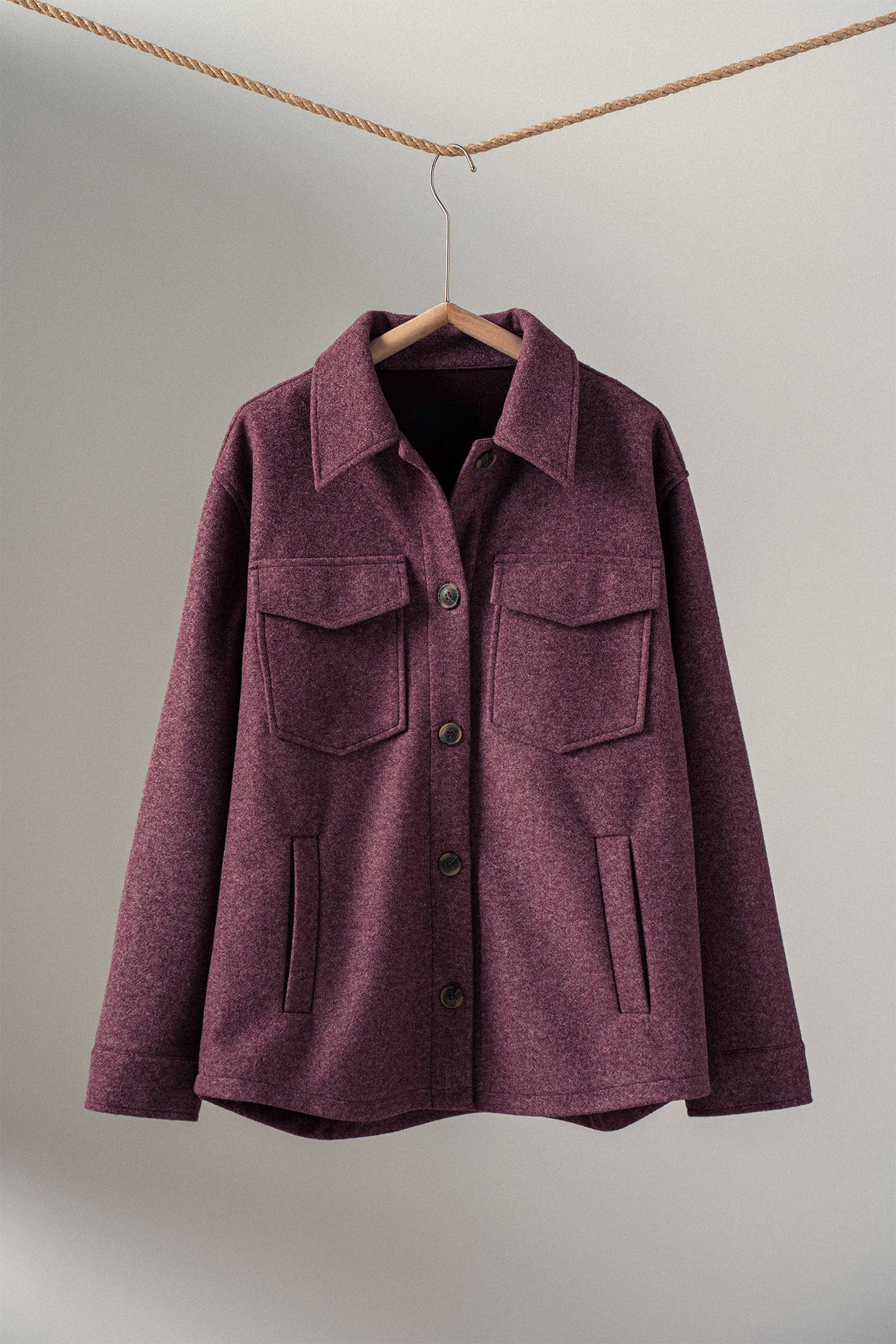 Urban Daizy Colorblock Wool Blend Shacket Jacket Black Shirt Jacket/Shacket - Women's (UDZ-TP-00812) – alternate view 6