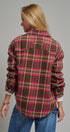 Oversized Plaid Button-Up Flannel Shirt w Pockets in BROWN MULTI - Women's Shirts & Blouses | Urban Daizy