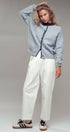 Textured Yoke Contrast Trim Knit Cardigan | wholesale cardigan - women's | Urban Daizy