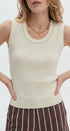 Beaded Neckline Rib Tank in GREY - Women's Tops | Urban Daizy
