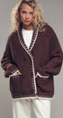 Urban Daizy Chunky Knit Oversized Contrast Cardigan Taupe Cardigan - Women's (UDZ-TP-00814) – alternate view 7