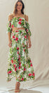 Urban Daizy Off Shoulder Crop Top with Floral Maxi Skirt White Top & Skirt Set - Women's (UDZ-AC-00238) – alternate view 2