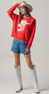 Urban Daizy Cowboy Boot Graphic Knit Sweater Red Knit Sweater - Women's (UDZ-KN-01040) – alternate view 11