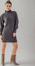 Urban Daizy Balloon Sleeve Mock Neck Sweater Dress Charcoal Dress - Women's (UDZ-DR-00096) – alternate view 11