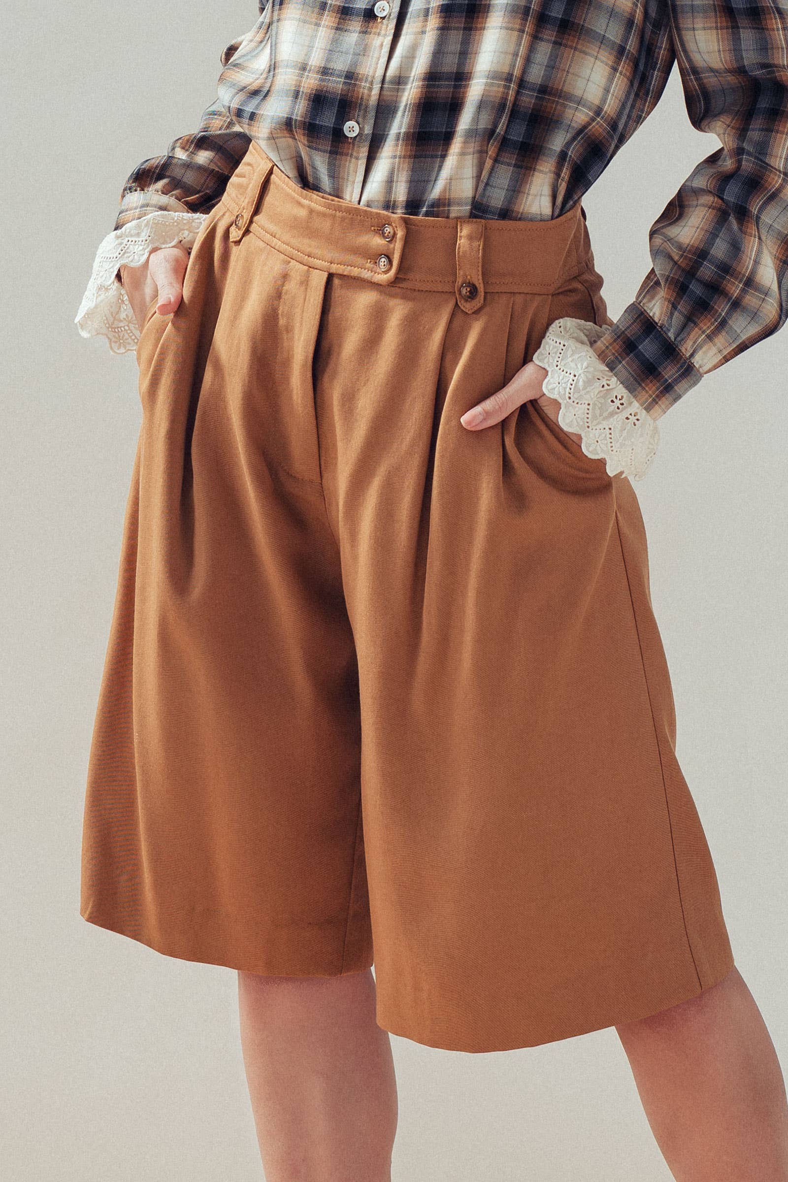 Pleated Wide Leg Lyocell Culottes