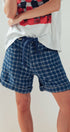Urban Daizy Plaid Cotton Blend Shorts Rope Drawstring Blue Shorts - Women's (UDZ-PT-00480) – alternate view 2
