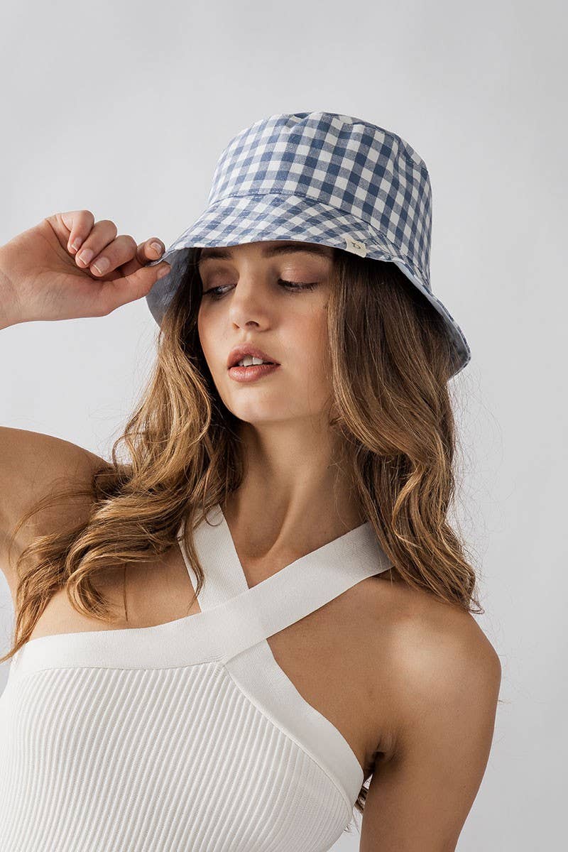 Urban Daizy Classic Spring Gingham Checkered Cotton Bucket Hat Black Bucket Hat - Women's (UDZ-AC-00031) – alternate view 13