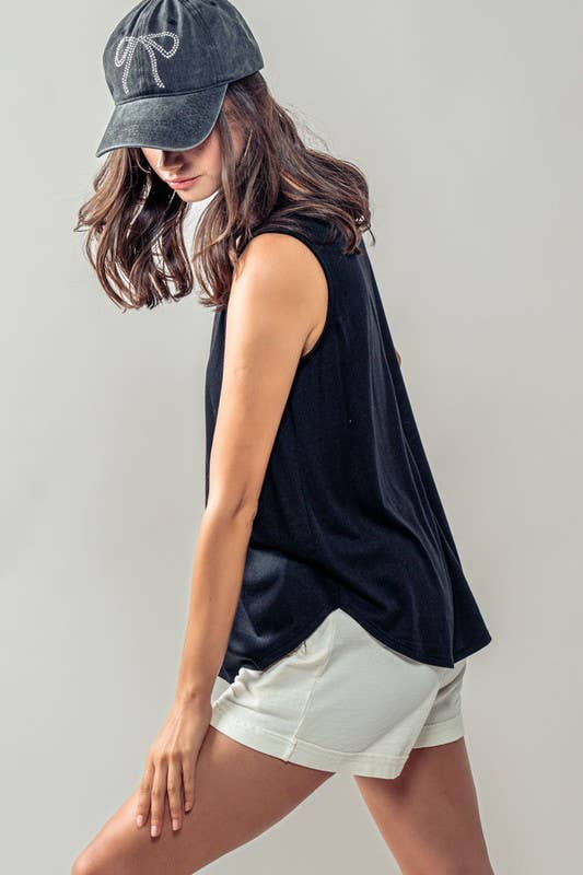 Urban Daizy Essential Scoop Neck Modal Babydoll Tank Top Baby-Blue Tank Top - Women's (UDZ-TP-00024) – alternate view 8