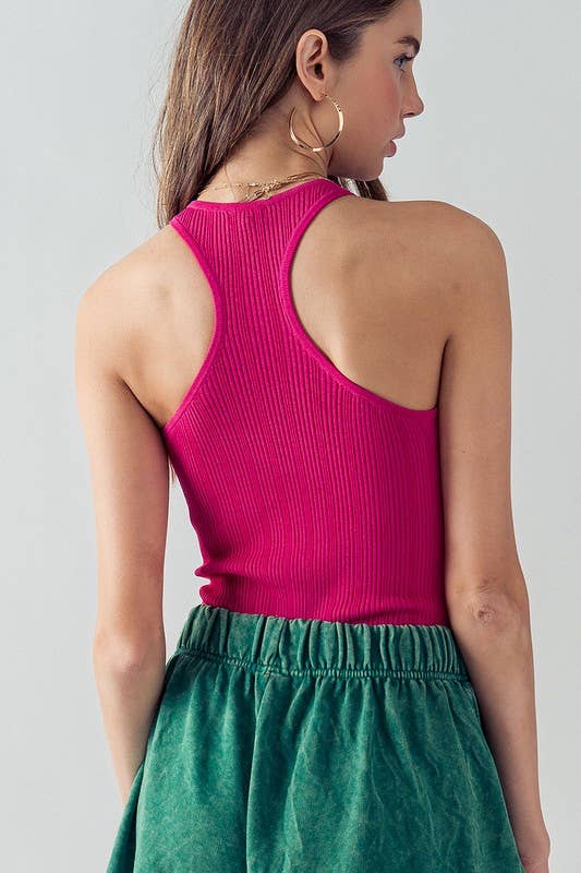 Urban Daizy Ribbed Knit Racerback Sleeveless Classic Spring Bodysuit Black Bodysuit - Women's (UDZ-AC-00039) – alternate…