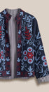 Embroidered Corduroy Jacket with Folk Floral Scroll in NAVY - Women's Jackets & Blazers | Urban Daizy
