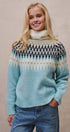 Icelandic Yoke Turtleneck Sweater in PASTEL BLUE - Women's Sweaters | Urban Daizy
