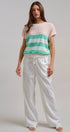 Urban Daizy Retro Striped Textured Knit Sweater Tee Mint Knit Sweater - Women's (TNTP4000-Mint) – alternate view 13