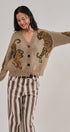 Tiger Jacquard Knit Sweater Cardigan | wholesale cardigan - women's | Urban Daizy