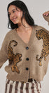Tiger Jacquard Knit Sweater Cardigan | wholesale cardigan - women's | Urban Daizy